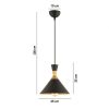 Elegant Black Chandelier, Adjustable Height 30-130 cm, Metal Body Ø25 cm, E27 Socket Max 40W, Stylish Lighting for Modern Spaces, IP20 Rated