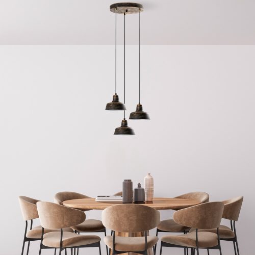 Elegant Antiquation Chandelier, Metal Body, 45 cm Diameter, Adjustable Height 75-108 cm, 3 x E27 Socket, Perfect for Modern Spaces, Bulb Not Included