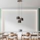 Elegant Adjustable Chandelier, Antiquation Finish, 45 cm Diameter | Metal Body, 3 x E27 Socket, Height 75-110 cm | Perfect for Dining & Living Spaces