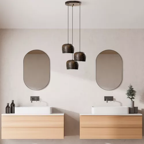 Opviq, 795LMG1237, Elegant, adjustable chandelier, antique finish, diameter 45 cm | Metal housing, 3 x E27 sockets, height 45-114 cm | Perfect for modern living spaces