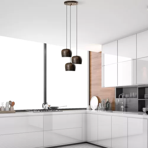 Opviq, 795LMG1237, Elegant, adjustable chandelier, antique finish, diameter 45 cm | Metal housing, 3 x E27 sockets, height 45-114 cm | Perfect for modern living spaces