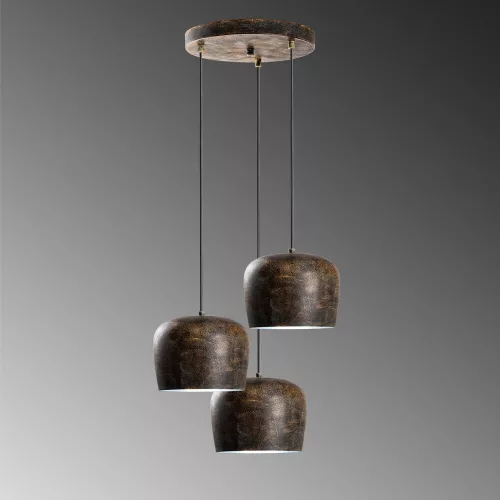 Opviq, 795LMG1237, Elegant, adjustable chandelier, antique finish, diameter 45 cm | Metal housing, 3 x E27 sockets, height 45-114 cm | Perfect for modern living spaces
