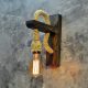 Rustic Wall Lamp, Beige Spruce Wood, 30 x 23 x 9 cm | E27 Socket, Max 200W | Perfect for Cabin/Lodge Decor, Nostalgic & Cozy Ambiance