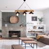 Handmade Modern Chandelier, Walnut & Black, 80 x 22 x 65 cm | 100% Spruce Tree, 3 x E27 Max 40W | Stylish Industrial & Rustic Design for Any Space
