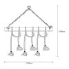 Elegant Wooden Chandelier, 100 x 7 cm, Height 103 cm, 6 x E27 Max 40W, Rustic Modern Design, Perfect for Living Room & Dining Spaces, IP20