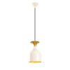 Elegant Modern Chandelier, White & Gold, 17 cm Diameter, 113 cm Height | Metal Body, E27 Socket, Max 40W | Glamorous Scandinavian Design for Home Decor