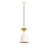 Elegant Modern Chandelier, White & Gold, 17 cm Diameter, 113 cm Height | Metal Body, E27 Socket, Max 40W | Glamorous Scandinavian Design for Home Decor