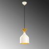 Elegant Modern Chandelier, White & Gold, 17 cm Diameter, 113 cm Height | Metal Body, E27 Socket, Max 40W | Glamorous Scandinavian Design for Home Decor