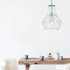 Modern Blue Chandelier, Metal Body, 37 cm Diameter, Adjustable Height 137 cm | E27 Socket, Max 40W | Stylish Lighting for Home & Office Decor