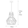 Modern Blue Chandelier, Metal Body, 37 cm Diameter, Adjustable Height 137 cm | E27 Socket, Max 40W | Stylish Lighting for Home & Office Decor