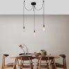 Modern Copper Chandelier, 96 x 96 cm, Height Adjustable, 3 x E27 Max 40W | Stylish Metal Body, IP20 | Perfect for Contemporary Living Spaces