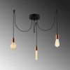 Modern Copper Chandelier, 96 x 96 cm, Height Adjustable, 3 x E27 Max 40W | Stylish Metal Body, IP20 | Perfect for Contemporary Living Spaces