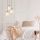 Elegant Modern Chandelier, White & Gold, 40 cm Diameter, 113 cm Height | Metal Body, 3 x E27 Socket, Glam Scandinavian Design | Perfect for Home Decor