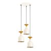 Elegant Modern Chandelier, White & Gold, 40 cm Diameter, 113 cm Height | Metal Body, 3 x E27 Socket, Glam Scandinavian Design | Perfect for Home Decor