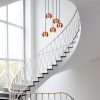 Modern Copper Chandelier, 48 cm Diameter, 108 cm Height | Metal Body, 5 x E27 Sockets | Elegant Scandinavian Design for Glamorous Spaces