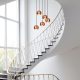 Modern Copper Chandelier, 48 cm Diameter, 108 cm Height | Metal Body, 5 x E27 Sockets | Elegant Scandinavian Design for Glamorous Spaces