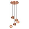 Modern Copper Chandelier, 48 cm Diameter, 108 cm Height | Metal Body, 5 x E27 Sockets | Elegant Scandinavian Design for Glamorous Spaces