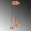 Modern Copper Chandelier, 48 cm Diameter, 108 cm Height | Metal Body, 5 x E27 Sockets | Elegant Scandinavian Design for Glamorous Spaces