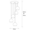 Modern Copper Chandelier, 48 cm Diameter, 108 cm Height | Metal Body, 5 x E27 Sockets | Elegant Scandinavian Design for Glamorous Spaces