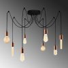 Modern Copper Chandelier, 156 x 156 cm, Adjustable Height, 8 x E27 Sockets, IP20 | Stylish Metal Body, Perfect for Contemporary Spaces