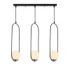 Opviq, 536NTD1132, Modern Industrial Chandelier, Black Metal Body, 70 x 15 cm, Height 146 cm, 3 x E27 Max 40W, Elegant Scandinavian Design for Home & Office