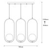 Opviq, 536NTD1132, Modern Industrial Chandelier, Black Metal Body, 70 x 15 cm, Height 146 cm, 3 x E27 Max 40W, Elegant Scandinavian Design for Home & Office