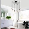 Modern Copper Chandelier, 186 x 186 cm, Adjustable Height, 10 x E27 Max 40W | Stylish Metal Body, IP20 | Perfect for Elegant Home Décor