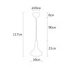 Modern Industrial Chandelier, Black Metal, 16 cm Diameter, 117 cm Height | E27 Socket, 40W Max | Stylish Lighting for Scandinavian Home Decor