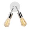 Modern Chrome Wall Lamp, 14 cm Diameter, 20 cm Height | Metal Body, 2 x E27 Max 40W | Stylish Silver Design for Contemporary Spaces, IP20 Rated