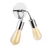 Modern Chrome Wall Lamp, 14 cm Diameter, 20 cm Height | Metal Body, 2 x E27 Max 40W | Stylish Silver Design for Contemporary Spaces, IP20 Rated