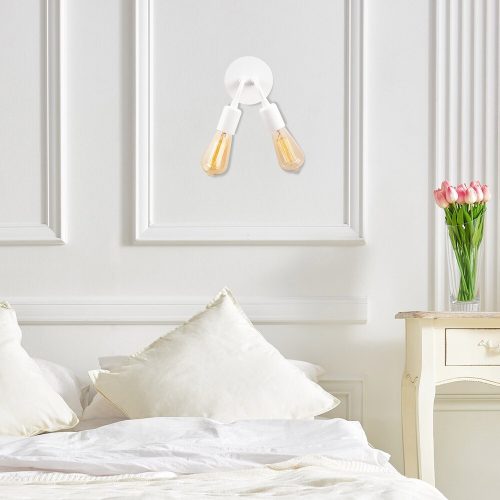 Modern White Wall Lamp, Metal Body, 14 cm Diameter, 20 cm Height | 2 x E27 Max 40W, IP20 | Stylish & Functional Lighting for Any Room