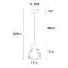 Industrial Black Chandelier, 15 cm Diameter, 108 cm Height | Iron Body, E27 Socket, 40W Max | Stylish Lighting for Modern Spaces, IP20 Rated