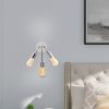 Modern Chrome Wall Lamp, 22 cm Diameter, 28 cm Height | Iron Body, 3 x E27 Socket, IP20 | Sleek Silver Design for Contemporary Spaces