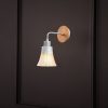 Modern Wall Lamp with Metal Body & Glass Cap, Silver Finish, 28 cm Height | E27 Socket, Stylish Scandinavian Design for Home & Office Decor