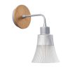 Modern Wall Lamp with Metal Body & Glass Cap, Silver Finish, 28 cm Height | E27 Socket, Stylish Scandinavian Design for Home & Office Decor