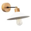Scandinavian Wall Lamp, White Metal & Wooden Base, 24 cm Diameter, 20 cm Height | E27 Socket, Max 40W | Stylish & Functional Lighting for Modern Spaces