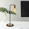 Elegant Metal Table Lamp, Black & Gold, 52 cm Height, 17 cm Diameter | E27 Socket, Max 40W | Stylish Glam Design for Modern Home Decor