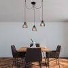 Industrial Black Chandelier, 105 cm Diameter, 106 cm Height | Metal Body, 3 x E27 Sockets, 180 cm Cable | Stylish Lighting for Modern Spaces