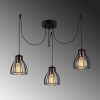 Industrial Black Chandelier, 105 cm Diameter, 106 cm Height | Metal Body, 3 x E27 Sockets, 180 cm Cable | Stylish Lighting for Modern Spaces