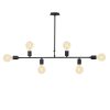 Modern Industrial Chandelier, Black Metal Body, 94 cm Diameter, 61 cm Height | E27 Socket, Max 40W | Stylish Lighting for Home & Office Spaces