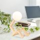 Elegant Wooden Table Lamp, 15 x 17 x 56 cm, Natural Finish | E27 Socket, Max 40W, 200 cm Cable | Perfect for Modern Rustic & Lodge Decor