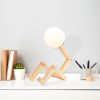 Elegant Wooden Table Lamp, 15 x 17 x 56 cm, Natural Finish | E27 Socket, Max 40W, 200 cm Cable | Perfect for Modern Rustic & Lodge Decor