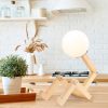 Elegant Wooden Table Lamp, 15 x 17 x 56 cm, Natural Finish | E27 Socket, Max 40W, 200 cm Cable | Perfect for Modern Rustic & Lodge Decor