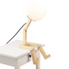 Elegant Wooden Table Lamp, 15 x 17 x 56 cm, Natural Finish | E27 Socket, Max 40W, 200 cm Cable | Perfect for Modern Rustic & Lodge Decor