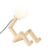 Elegant Wooden Table Lamp, 15 x 17 x 56 cm, Natural Finish | E27 Socket, Max 40W, 200 cm Cable | Perfect for Modern Rustic & Lodge Decor
