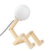 Elegant Wooden Table Lamp, 15 x 17 x 56 cm, Natural Finish | E27 Socket, Max 40W, 200 cm Cable | Perfect for Modern Rustic & Lodge Decor
