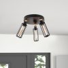 Industrial Black Chandelier, 50 cm Diameter, 30 cm Height | Metal Body, 3 x E27 Sockets, IP20 | Modern Lighting for Home & Office Spaces
