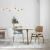 Modern White Chandelier, 94 cm Diameter, 61 cm Height | Metal Body, E27 Socket, Max 40W | Elegant Lighting for Home & Office Décor
