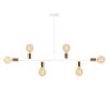 Modern White Chandelier, 94 cm Diameter, 61 cm Height | Metal Body, E27 Socket, Max 40W | Elegant Lighting for Home & Office Décor