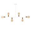 Modern White Chandelier, 94 cm Diameter, 61 cm Height | Metal Body, E27 Socket, Max 40W | Elegant Lighting for Home & Office Décor